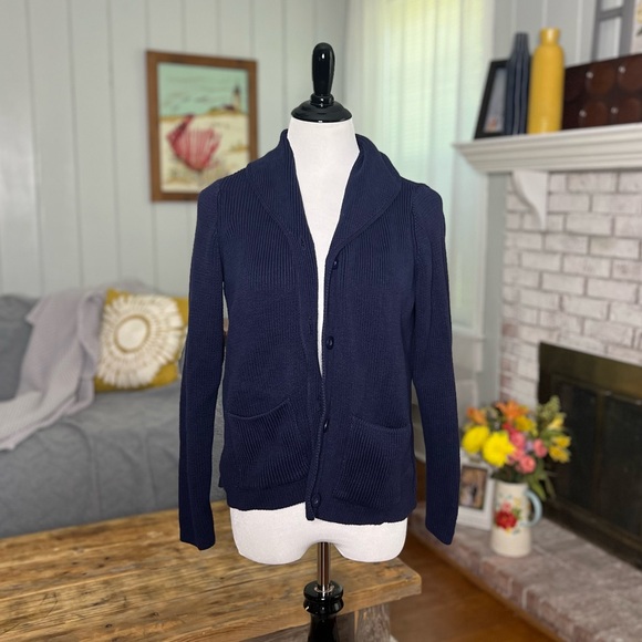 Definite View navy blue button closure cardigan - Picture 1 of 9